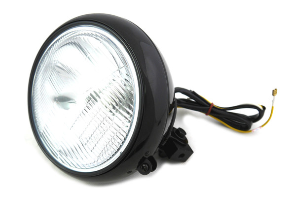 V-Twin - 33-2255 - 7 inch Headlamp Assembly H-4 Type Black