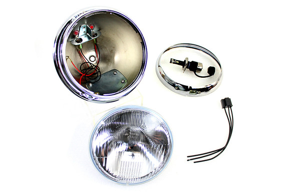 V-Twin - 33-2267 - 7 inch 12 Volt LED Glide Headlamp Chrome - Fits 1949-1959 Harley-Davidson FL
