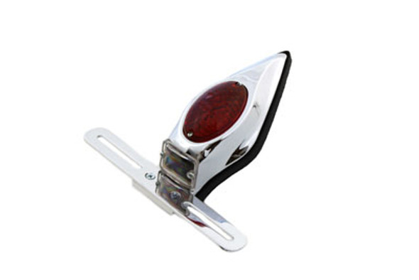 V-Twin - 33-3037 - Chrome Teardrop LED Tail Lamp Assembly with Red Lens