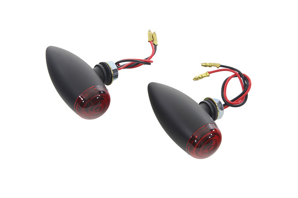 V-Twin - 33-3047 - Mini LED Bullet Red Lens Marker Lamp Set