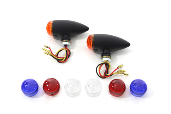 V-Twin - 33-3048 - Mini LED Bullet Amber Lens Marker Lamp Set