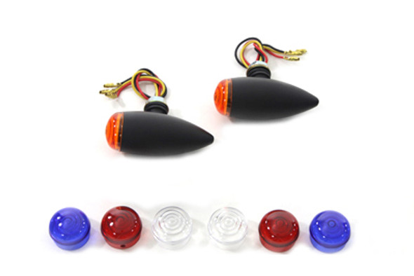 V-Twin - 33-3048 - Mini LED Bullet Amber Lens Marker Lamp Set