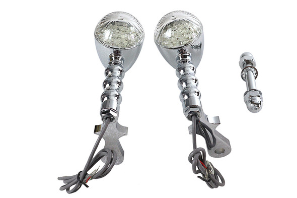 V-Twin - 33-4115 - LED Bullet Turn Signal Set with Headlamp Mount