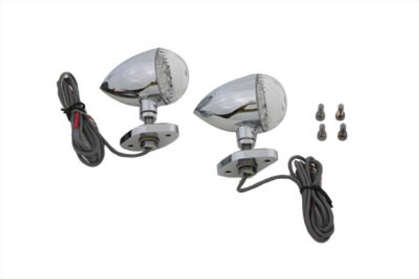 V-Twin - 33-4117 - LED Bullet Turn Signal Set with Bracket Mount