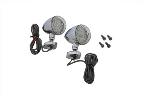 V-Twin - 33-4117 - LED Bullet Turn Signal Set with Bracket Mount