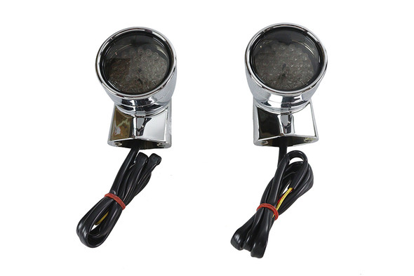 V-Twin - 33-5014 - Chrome Revox Bullet LED Front Turn Signal Set