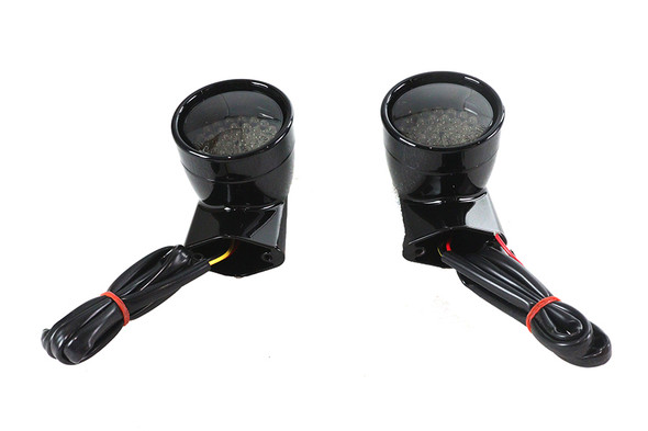 V-Twin - 33-5017 - Black Revox Bullet LED Front Turn Signal Set