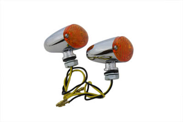 V-Twin - 33-6056 - Mini Marker Lamp Set Cateye Style Amber Lens