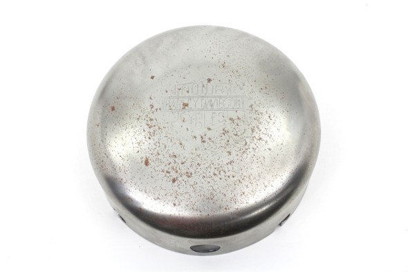 V-Twin - 34-0048 - Raw 6 inch Air Cleaner Cover with Logo