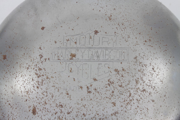 V-Twin - 34-0048 - Raw 6 inch Air Cleaner Cover with Logo