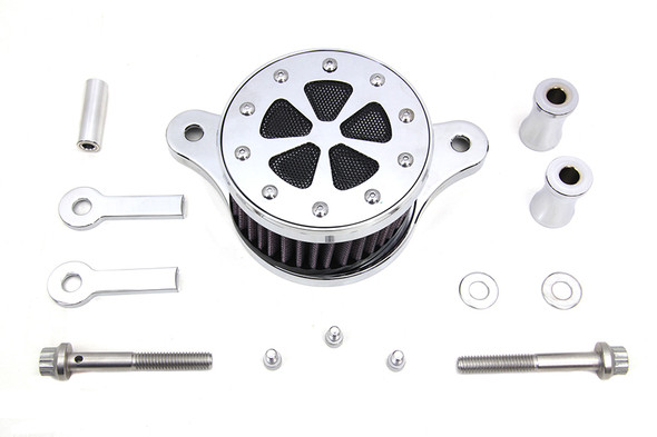 V-Twin - 34-0236 - Wyatt Gatling Air Cleaner Kit Chrome