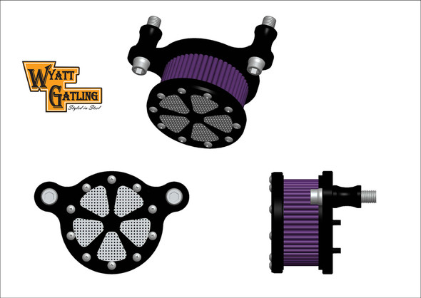 V-Twin - 34-0242 - Wyatt Gatling Air Cleaner Kit Chrome