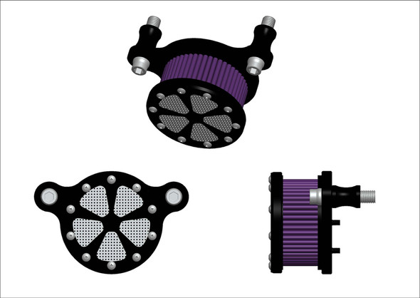 V-Twin - 34-0242 - Wyatt Gatling Air Cleaner Kit Chrome