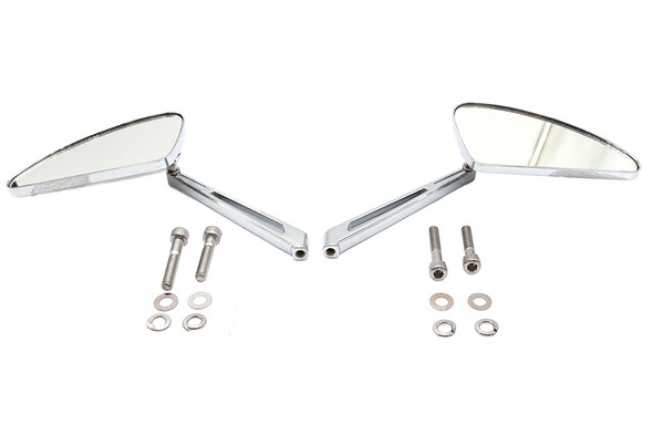 V-Twin - 34-0366 - Teardrop Mirror Set with Slotted Stems