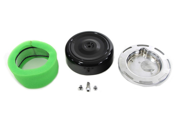 V-Twin - 34-0408 - 7 inch Round Air Cleaner With Black Cover