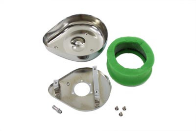 V-Twin - 34-0520 - Chrome Teardrop Air Cleaner Assembly - Fits 1984-1989 Harley-Davidson FXST, 1957-1987 XL, 1972-1984 FX, FL, 1982-1989 FXR, 1986-1989 FLST, 1979-1989 FLT