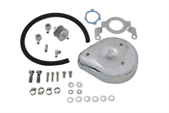 V-Twin - 34-0657 - Teardrop Air Cleaner Kit Smooth Chrome