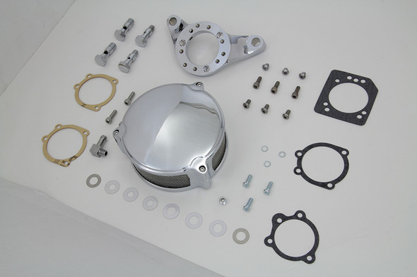 V-Twin - 34-0840 - Chrome Wyatt Gatling Air Cleaner Assembly - Fits 1993-2007 Harley-Davidson FXST, FXD