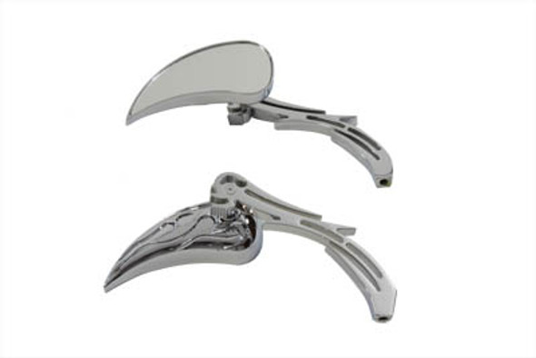 V-Twin - 34-0863 - Chrome Billet Teardrop Mirror Set