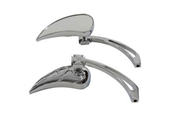 V-Twin - 34-0867 - Chrome Billet Teardrop Mirror Set