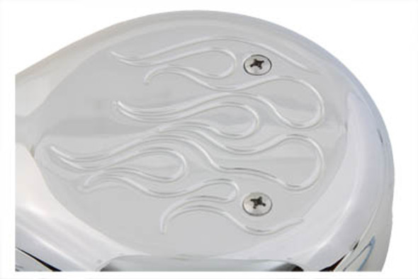 V-Twin - 34-0883 - Teardrop Air Cleaner Kit Chrome Flame