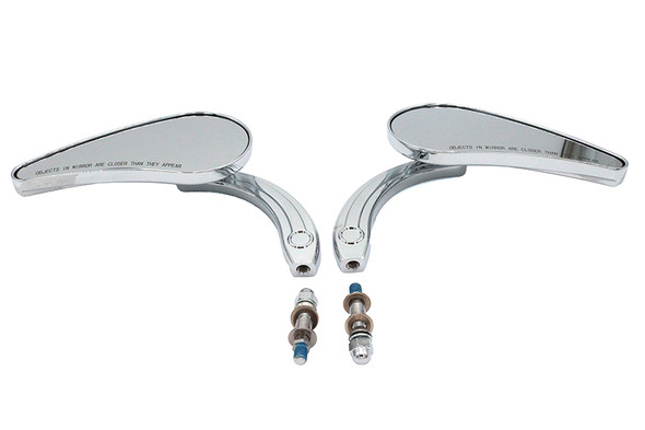 V-Twin - 34-0887 - Deco Mirror Set Billet