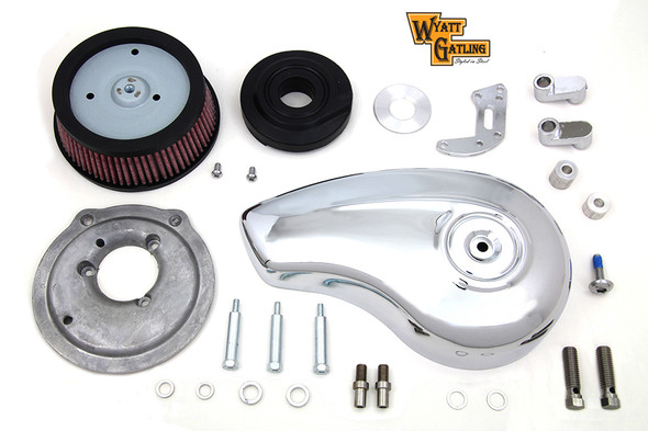 V-Twin - 34-0938 - Wyatt Gatling Teardrop Air Cleaner Kit Chrome