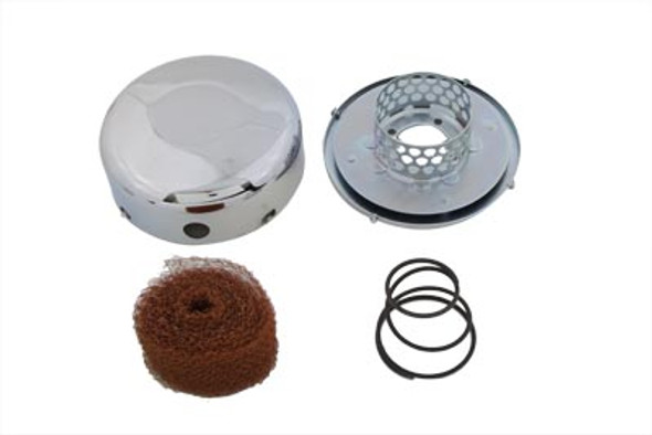 V-Twin - 34-1050 - Smooth Chrome J-Slot Air Cleaner