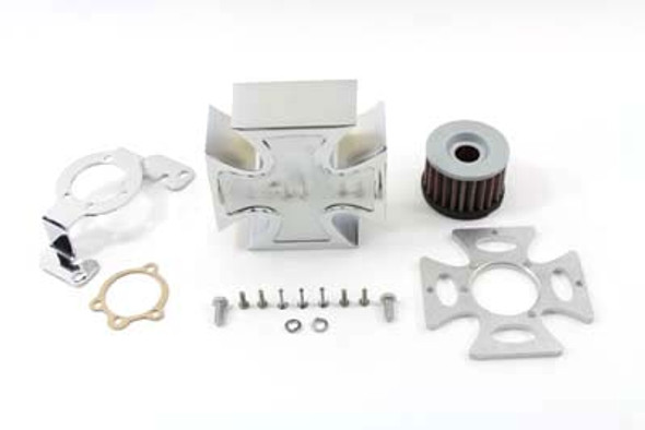 V-Twin - 34-1148 - Maltese Chrome Air Cleaner Cover Kit