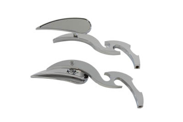 V-Twin - 34-1232 - Teardrop Mirror Set Chrome