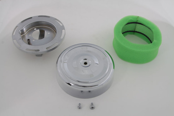 V-Twin - 34-1392 - 7 inch Round Air Cleaner Chrome
