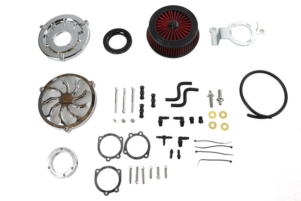 V-Twin - 34-1410 - Extreme Billet Air Cleaner Kit Torque Style Chrome