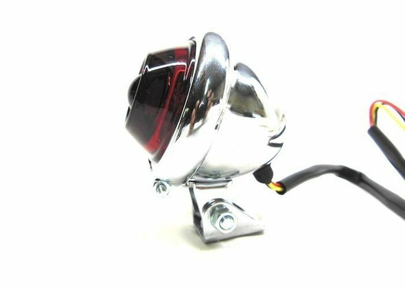 Round LED Chrome Bump Taillight with Red Lens