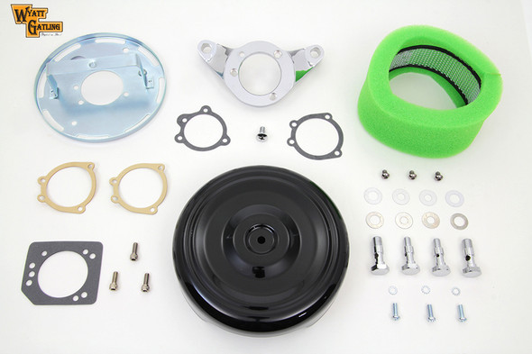 V-Twin - 34-1427 - Black Wyatt Gatling Air Cleaner Assembly - Fits 1993-2007 Harley-Davidson FXST, FXD