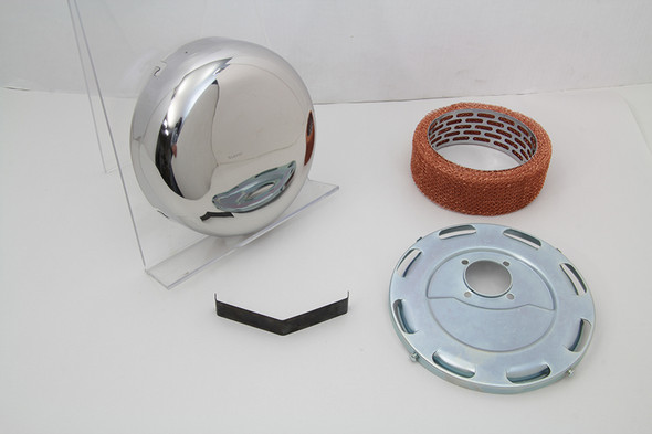 V-Twin - 34-1447 - Stainless Steel Smooth J-Slot Air Cleaner