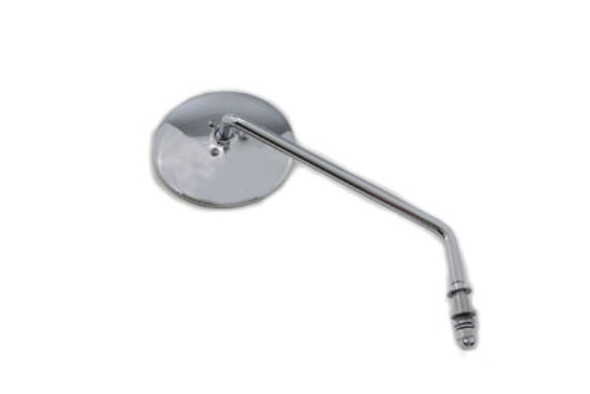 V-Twin - 34-1568 - Round Mirror Stainless Steel with Billet Stem