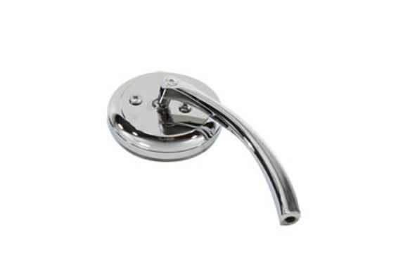 V-Twin - 34-1585 - Round Mirror Chrome with Billet Stem