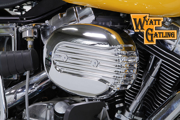 V-Twin - 34-1613 - Chrome Wyatt Gatling Air Cleaner Assembly - Fits 1993-2007 Harley-Davidson FXST, FXD