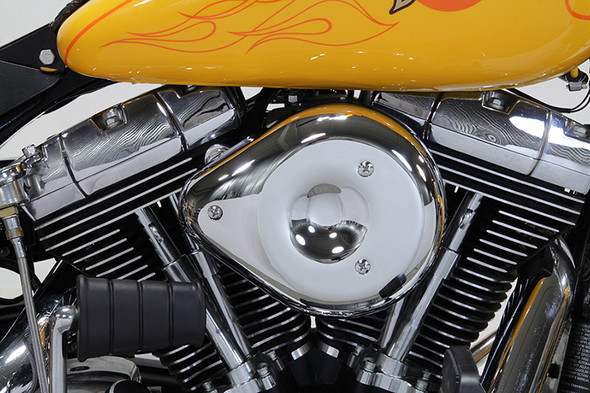 V-Twin - 34-1620 - Chrome Wyatt Gatling Air Cleaner Assembly - Fits 1993-2007 Harley-Davidson FXST, FXD