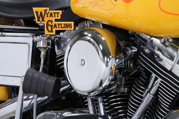 V-Twin - 34-1626 - Chrome Wyatt Gatling Air Cleaner Assembly - Fits 1993-2007 Harley-Davidson FXST, FXD