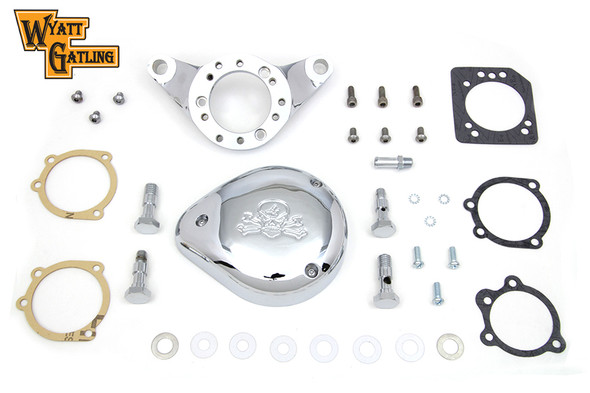 V-Twin - 34-1633 - Chrome Wyatt Gatling Air Cleaner Assembly - Fits 1993-2007 Harley-Davidson FXST, FXD