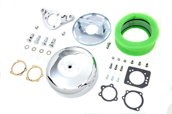 V-Twin - 34-1639 - Chrome Wyatt Gatling Air Cleaner Assembly - Fits 1993-2007 Harley-Davidson FXST, FXD