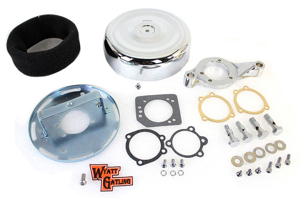 V-Twin - 34-1659 - 8 inch Round Air Cleaner Assembly Chrome
