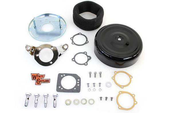 V-Twin - 34-1660 - 8 inch Round Air Cleaner Assembly Black