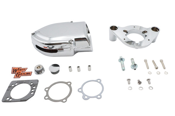 V-Twin - 34-1663 - Wyatt Gatling V-Charger Air Cleaner Kit Chrome