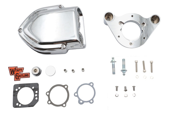 V-Twin - 34-1663 - Wyatt Gatling V-Charger Air Cleaner Kit Chrome