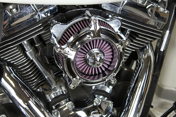 V-Twin - 34-1672 - Exposed Filter Air Cleaner Kit Chrome