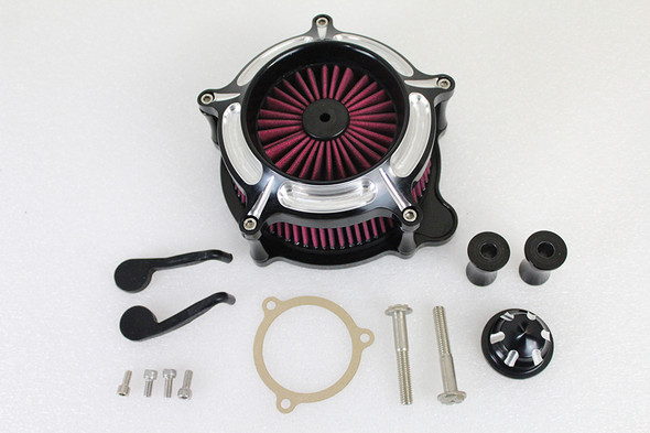V-Twin - 34-1673 - Exposed Filter Air Cleaner Kit Black