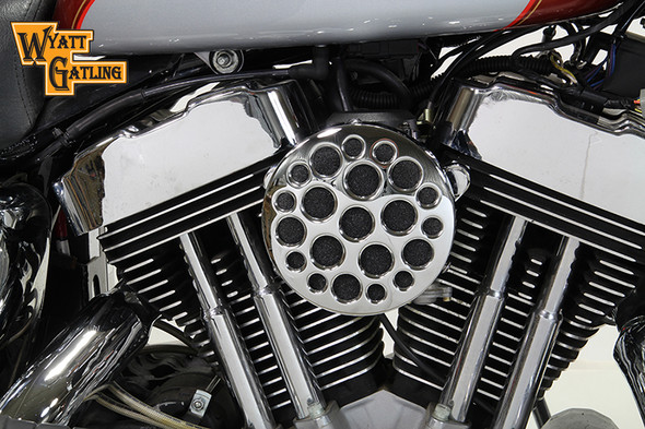 V-Twin - 34-1691 - Chrome Wyatt Gatling Air Cleaner Assembly