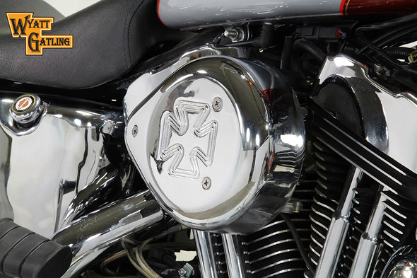 V-Twin - 34-1694 - Chrome Wyatt Gatling Air Cleaner Assembly